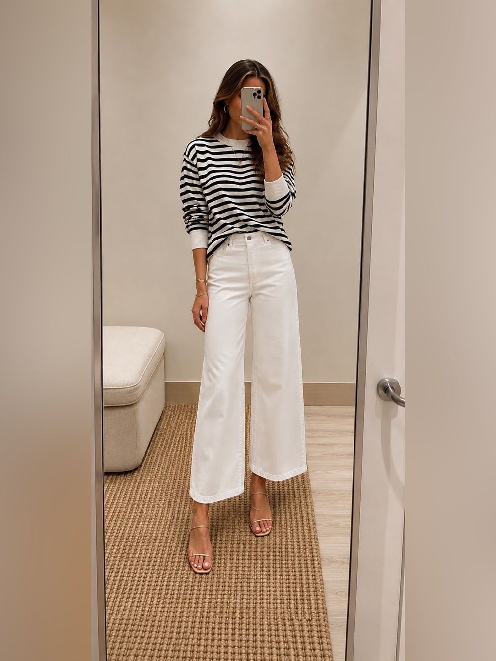 Madewell White Wide-Leg Crop Jeans